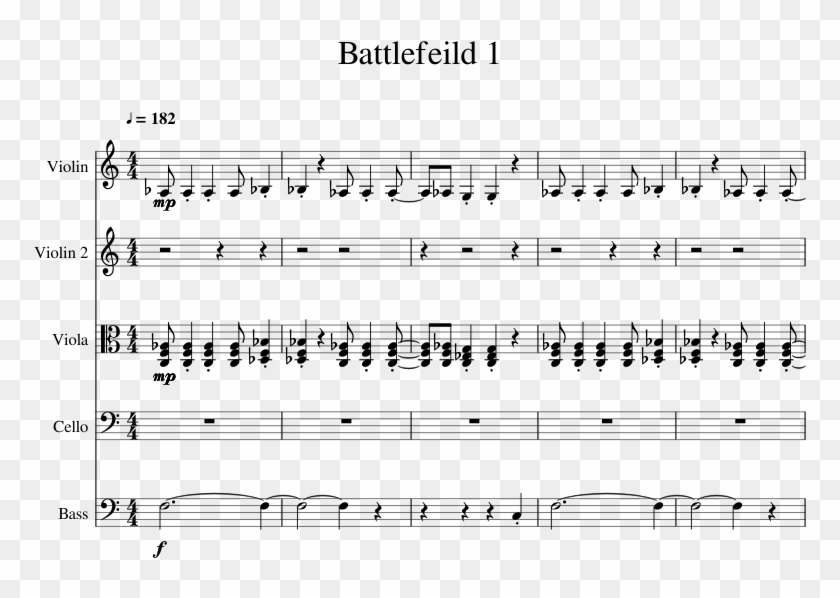 Battlefield - Bf1 Violin Partitura Clipart #3254808
