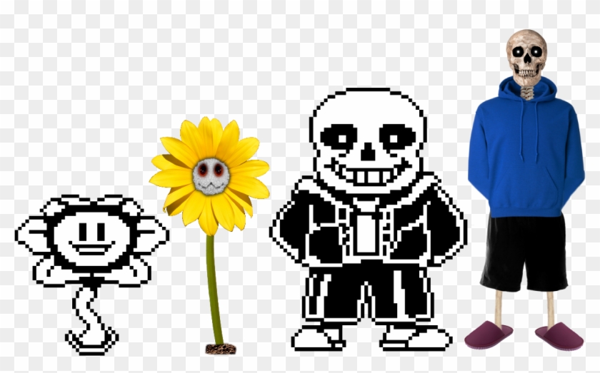 I Attempted To Make Realistic Versions Of Flowey And - Transparent Background Sans Png Clipart