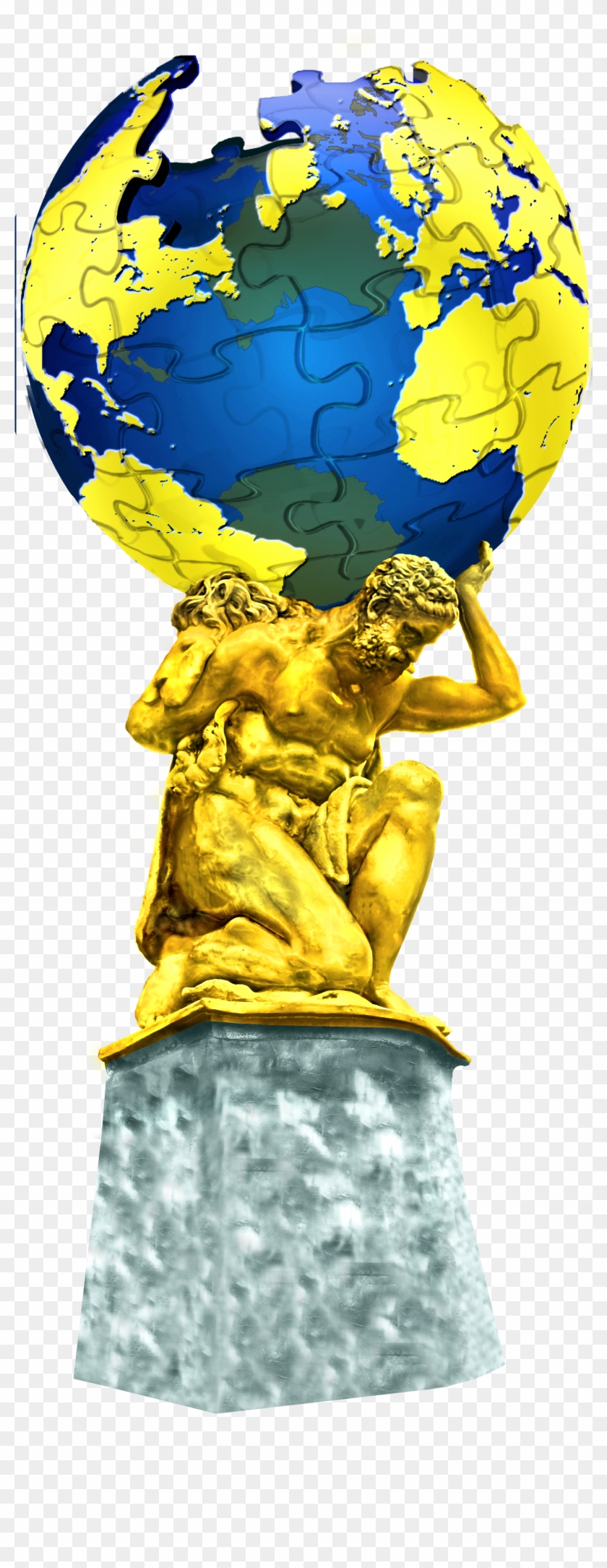 Atlas7beta Crystal - World Statue Png Clipart #3255145
