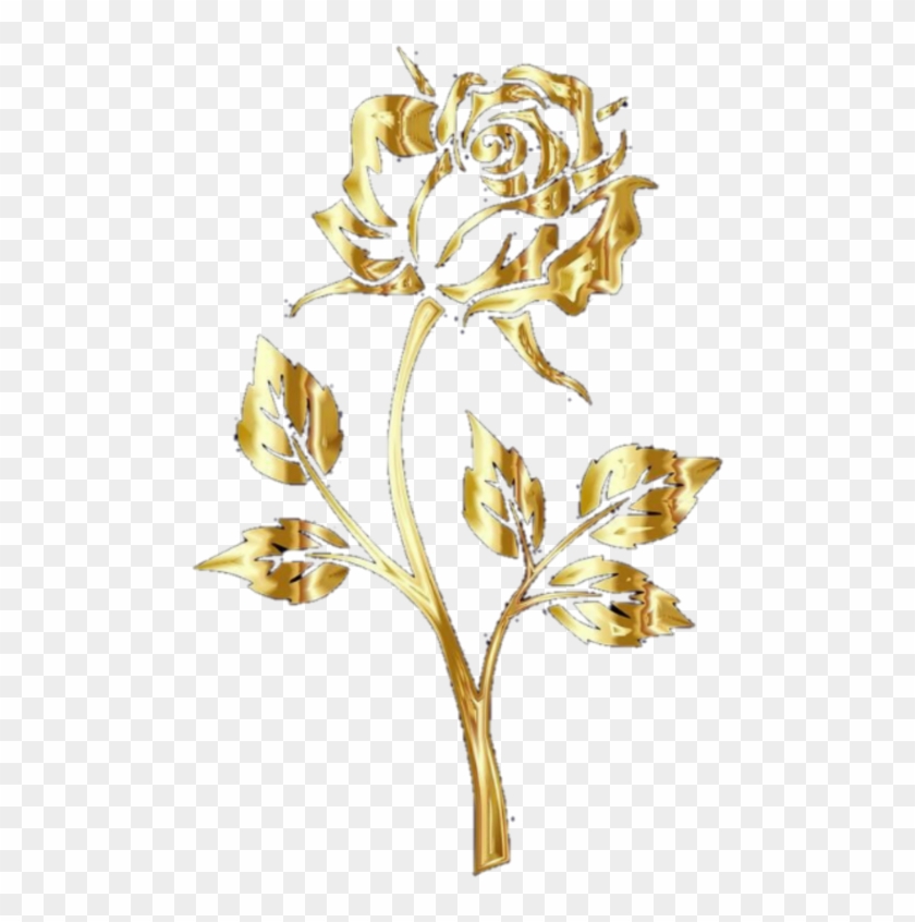 Gold Accent Png - Gold Flowers Transparent Background Clipart