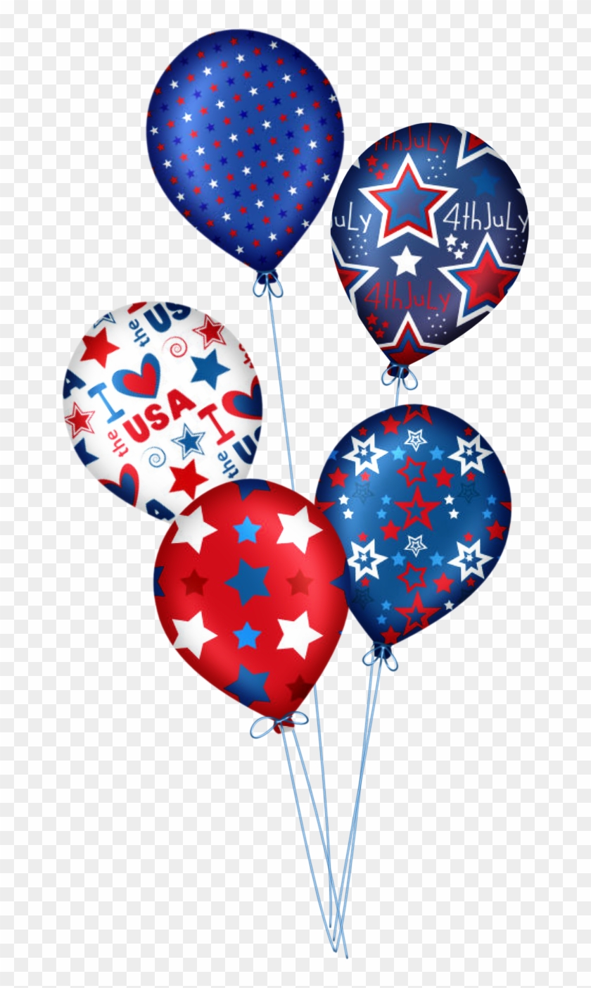 Happy 4 De Julho Patriotic Background, Cute Clipart, - 4th Of July Balloons Clipart - Png Download