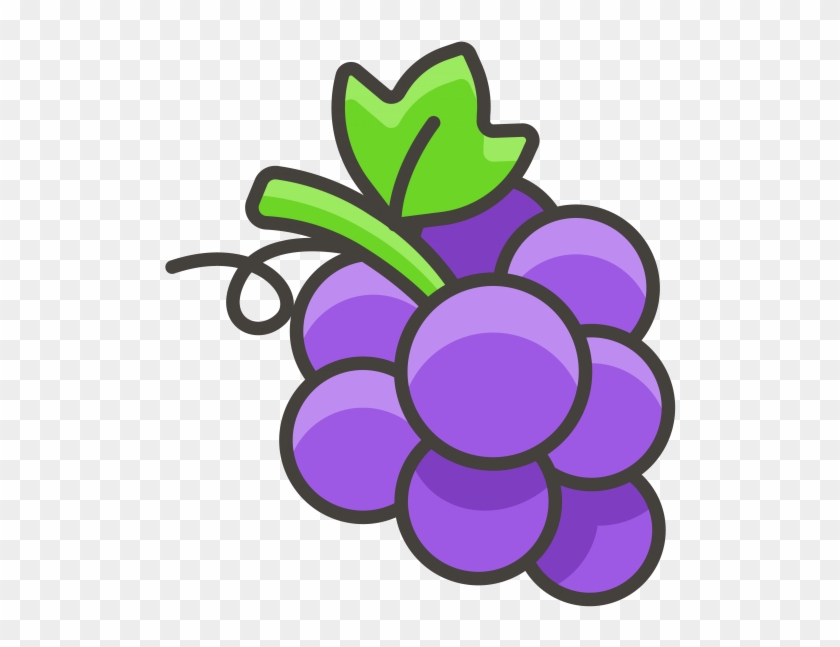 Grapes Emoji Icon - Anggur Vector Clipart