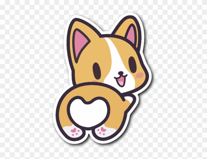 Corgi Puppy Vinyl Die Cut Sticker - Corgi Puppies Clipart - Png Download
