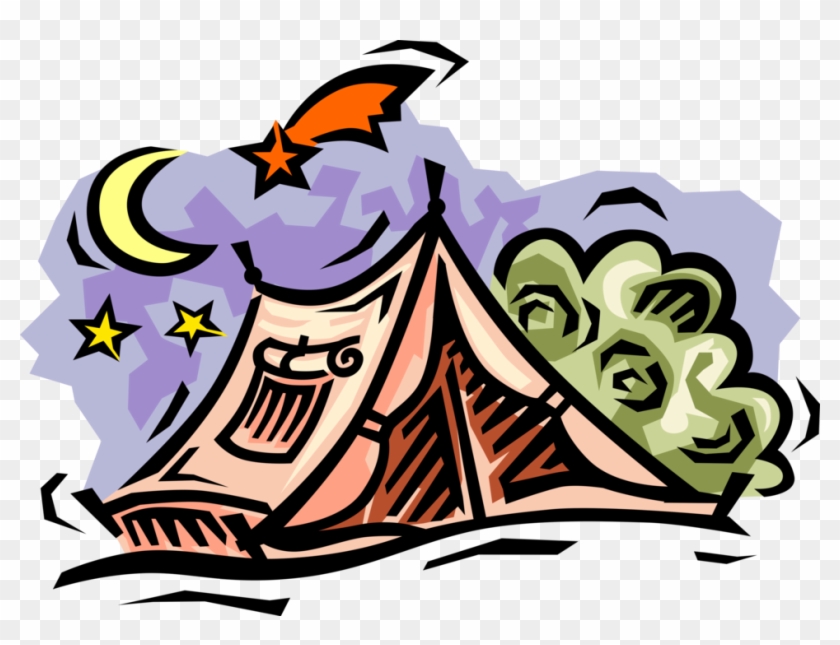 Vector Campfire Camping Tent Clipart #3258601