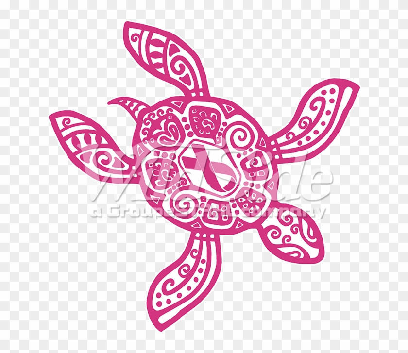 Pink Turtle With Pink Ribbon - Breast Cancer Turtle Tattoo Clipart #3259537