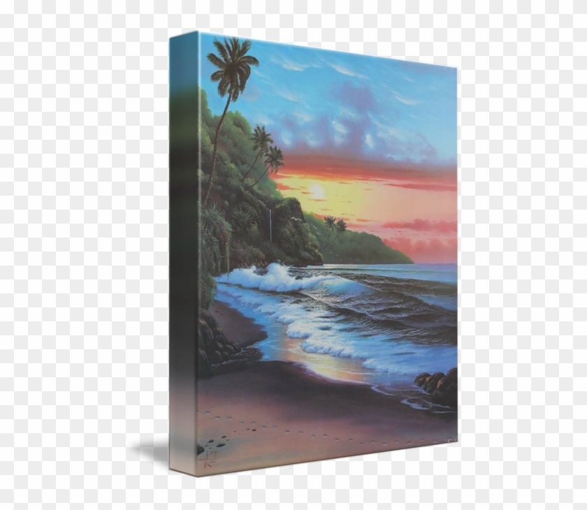 Drawing Sunset Waterfall - Roger Lirette Paintings Clipart