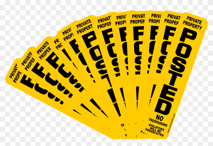 12 Pack Posted Signs - T Post No Trespassing Signs Clipart