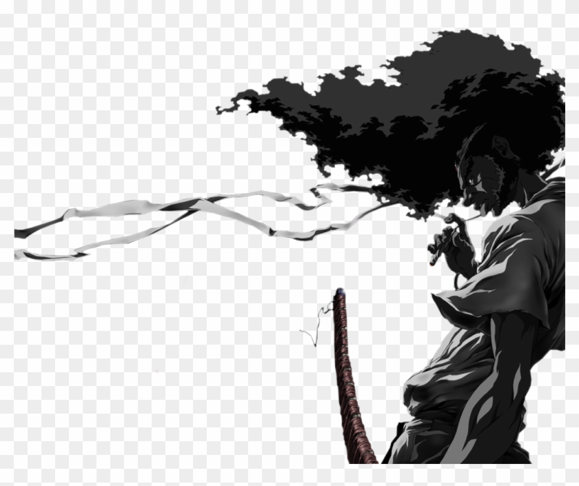 Afro Samurai Render Photo Black And White Anime Characters Clipart 3261930 Pikpng - samurai hair roblox