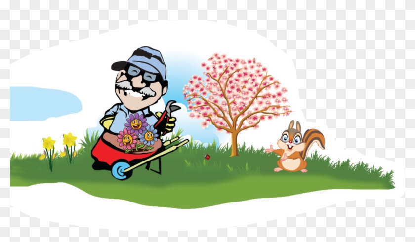 Spring Cleanup - Cute Squirrel Cartoon Clipart #3262568
