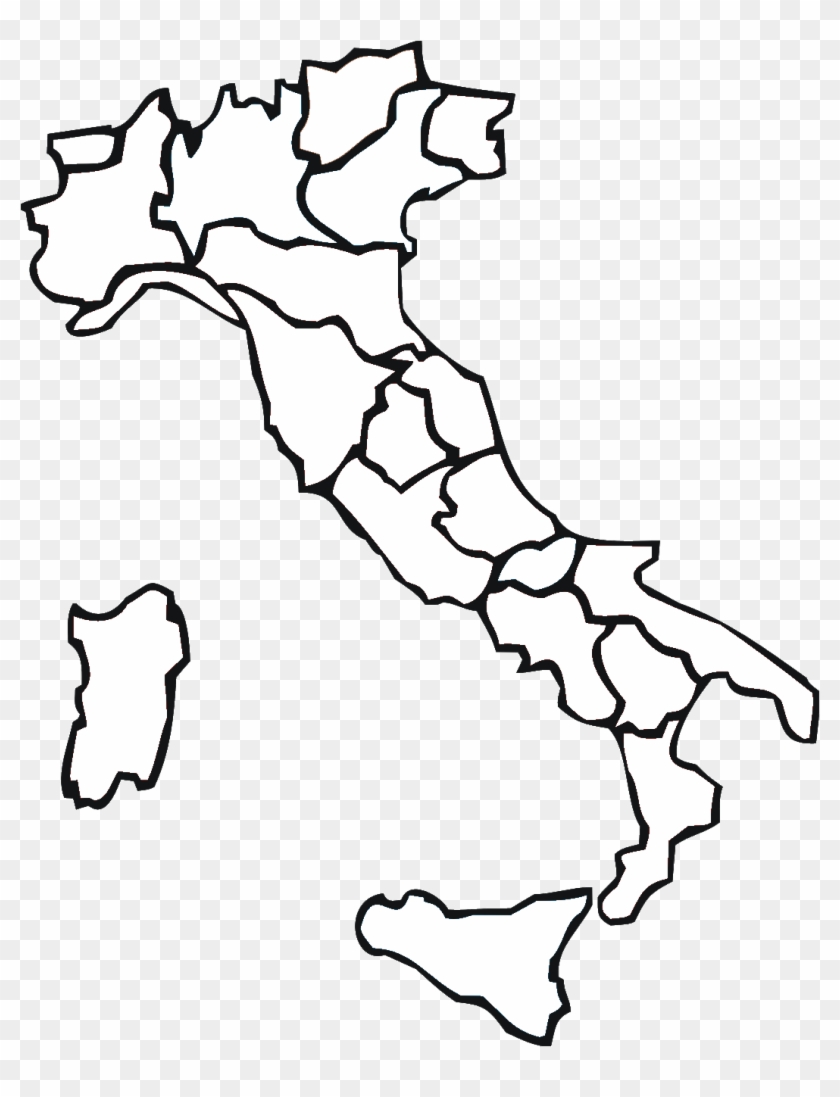 Italia Regioni Blank - Empty Map Of Italy Clipart