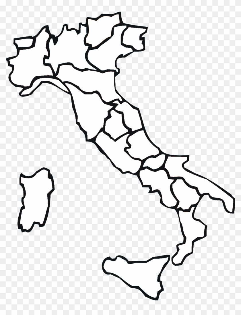 Italia Regioni Blank - Empty Map Of Italy Clipart #3263115