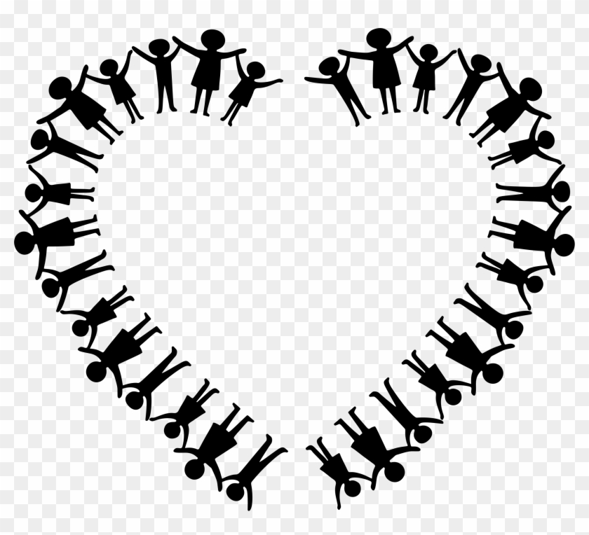 Three Children Holding Up Arms Heart - Heart Shape Holding Hands Clipart