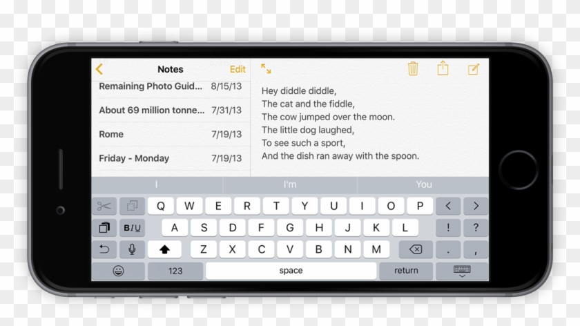 Larger-keyboard - Iphone 8 Landscape Keyboard Clipart