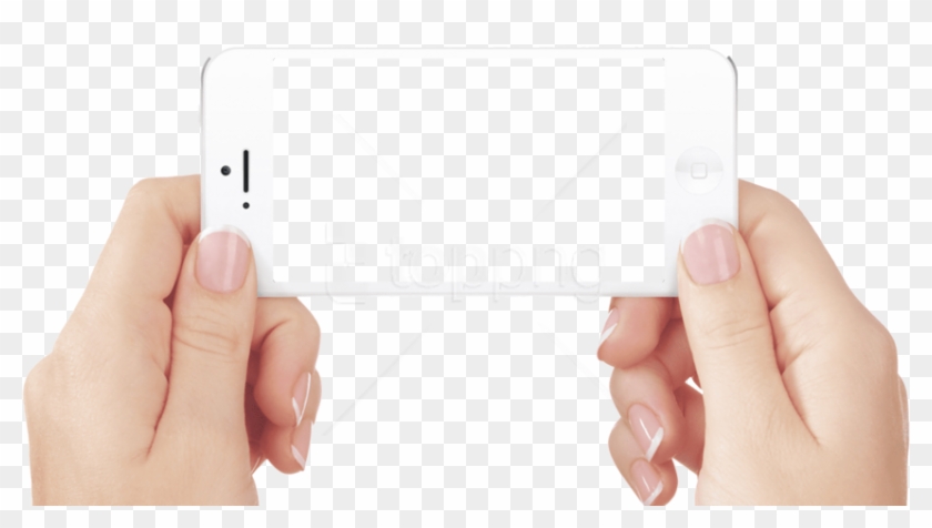 Free Png Download White I Phone With Hands Png Images - Hand Holding Smartphone Free Clipart #3265039