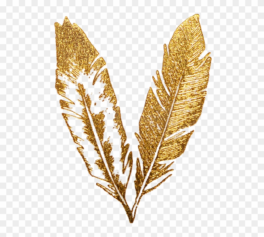 Gold Feather Png - Gold Feather Transparent Clipart #3268470