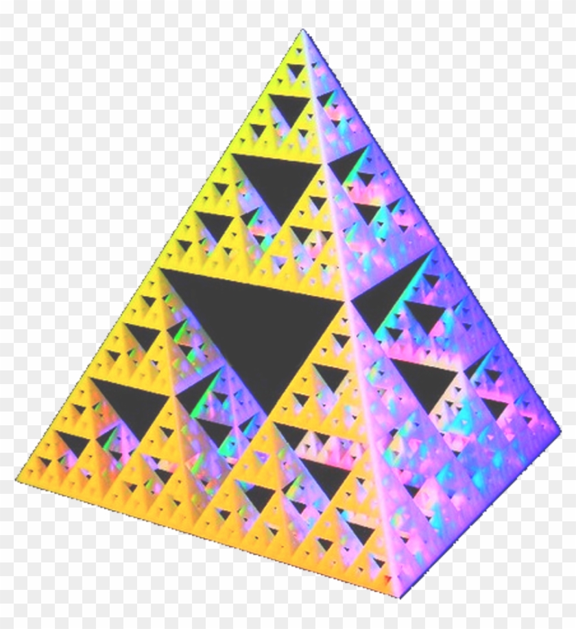 Transparent Pyramid Vaporwave - Sierpinski Tetrahedron Clipart