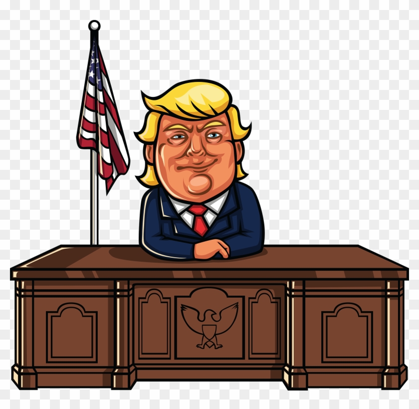 He's Not Focussing On The Policy Under Discussion Folks - Cartoon Donald Trump Sitting Clipart