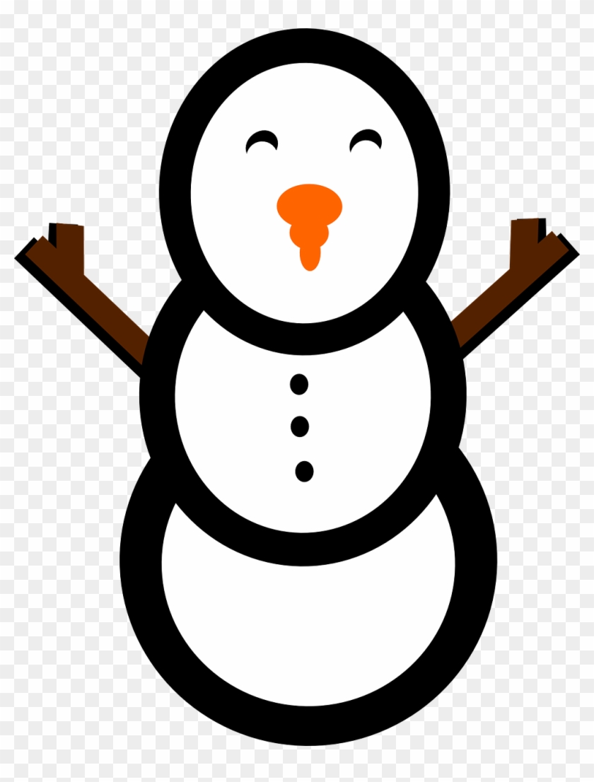 Snowman Winter Simple Cold Snow Png Image - Simple Christmas Snowman Clipart Transparent Png #3272464