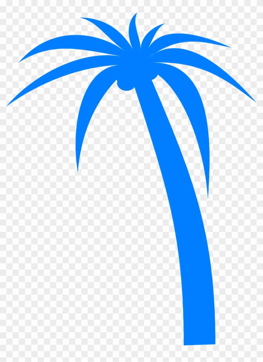 Vacation, Palm Tree Palm Tropical Vacation Blue Palm - Palm Tree Clip Art Vector - Png Download