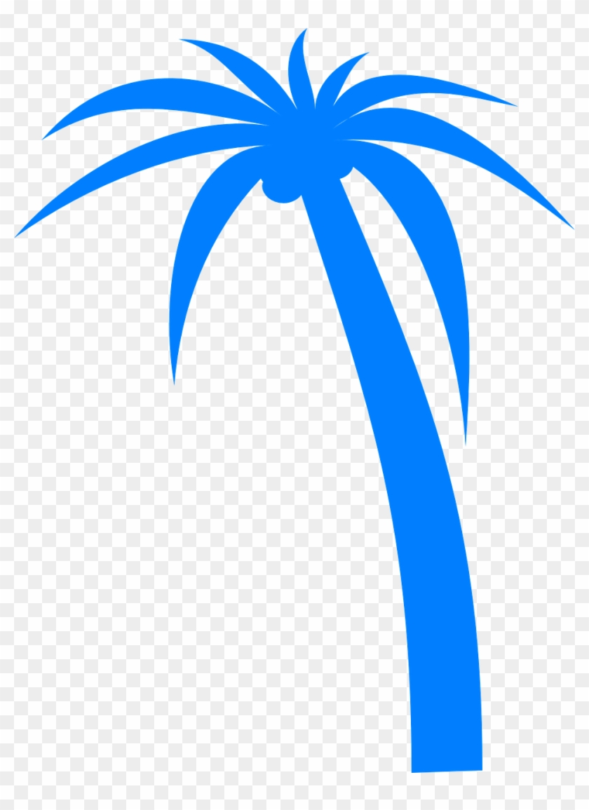 Vacation, Palm Tree Palm Tropical Vacation Blue Palm - Palm Tree Clip Art Vector - Png Download #3272519