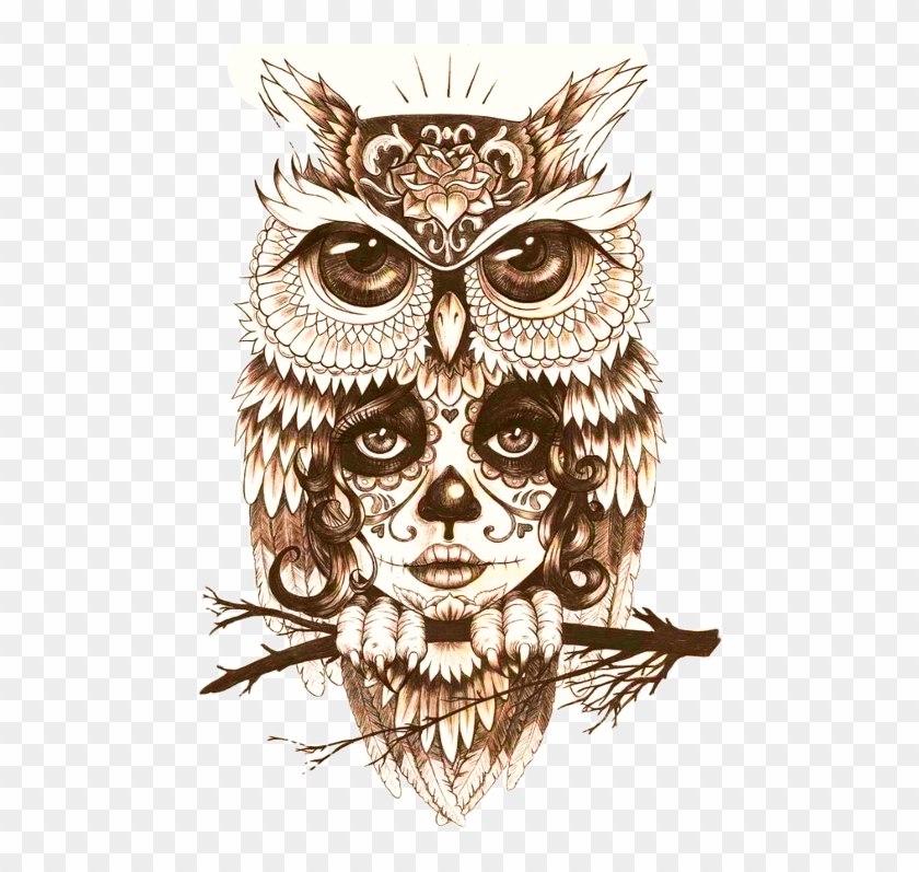Body Owl Art Tattoo Mystic Drawing Clipart - Owl Tattoo Drawing - Png Download #3273747