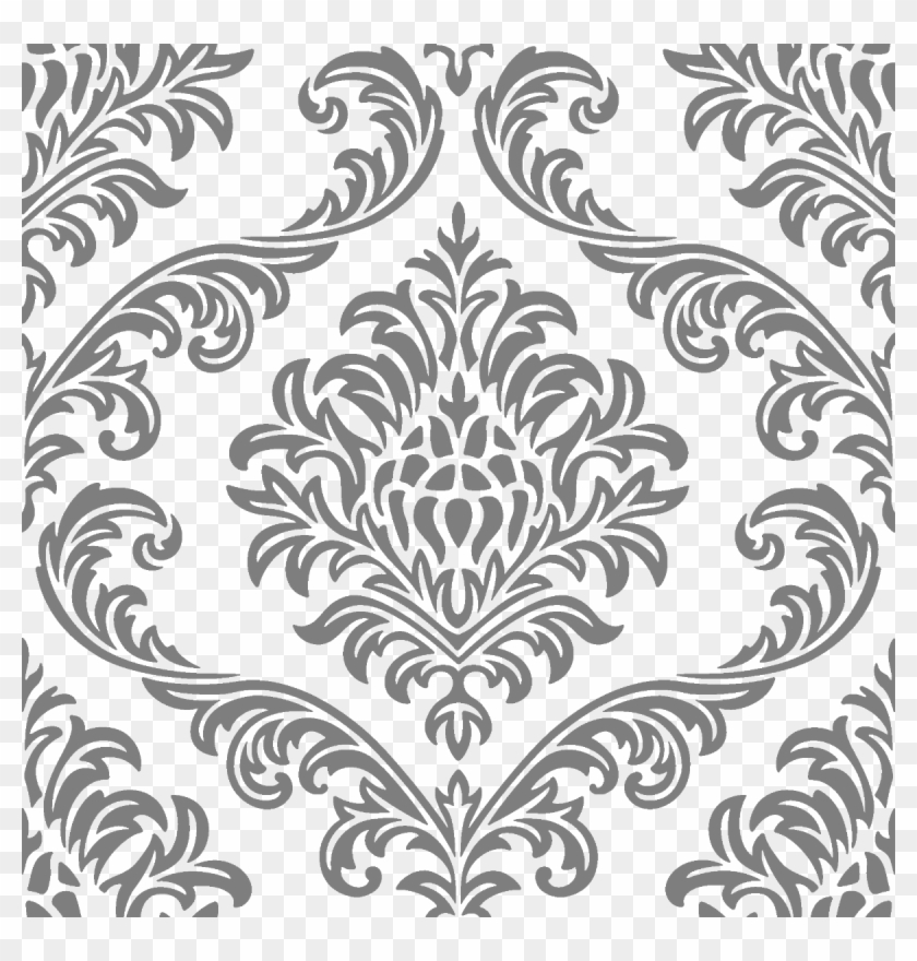 Printing On Fabric, Damask, Black Pattern, Cashmere, - Motif Clipart #3274174