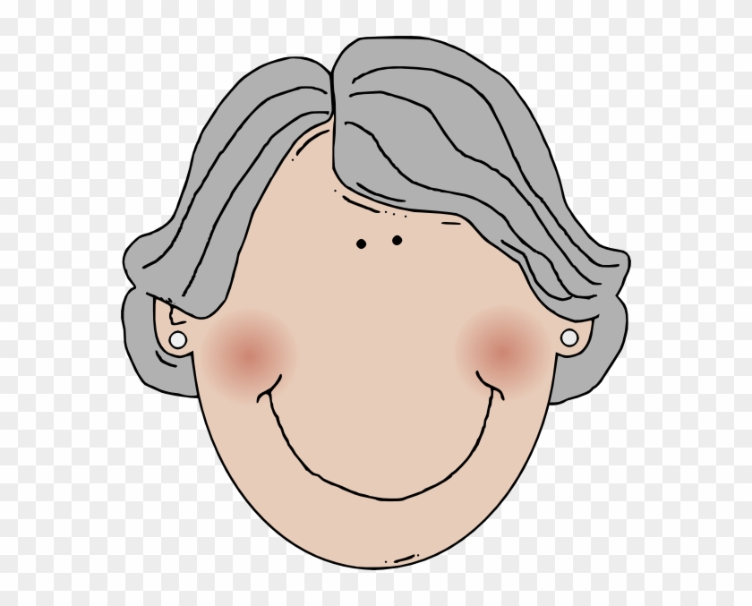 Gray Hair Woman Clip Art At Clker - Grandma Face Clip Art - Png Download #3274560