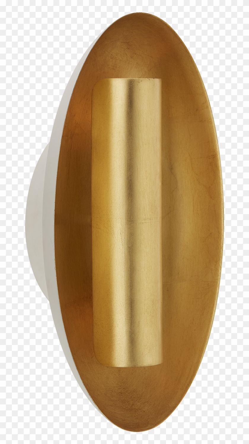 Aura Medium Oval Sconce In Plaster White With Gild - Plywood Clipart