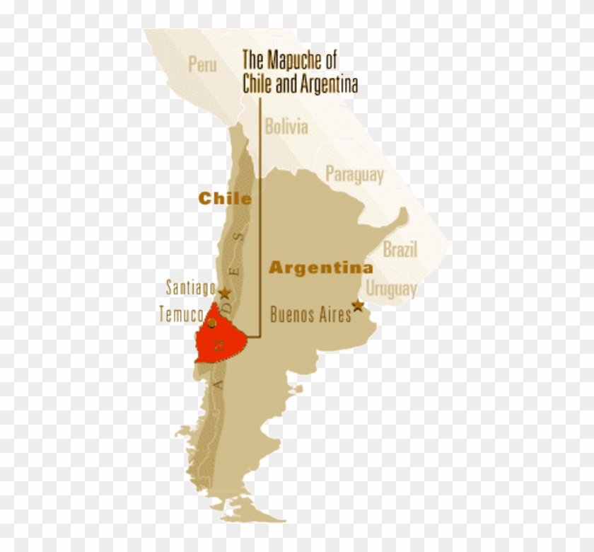 Mapa De Localização Do Território Mapuche No Chile - Mapuche Region Clipart