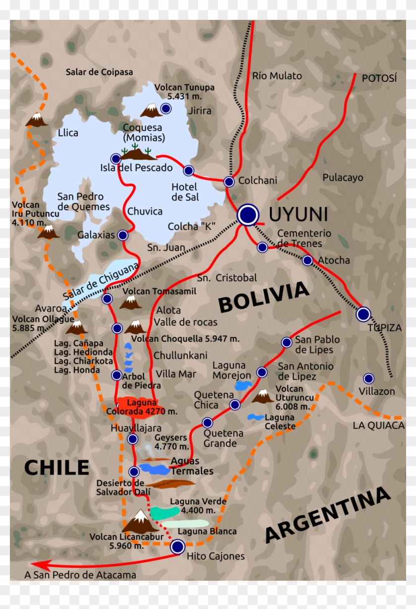 Tour Uyuni Map - Uyuni Tour 3 Days Clipart #3276530
