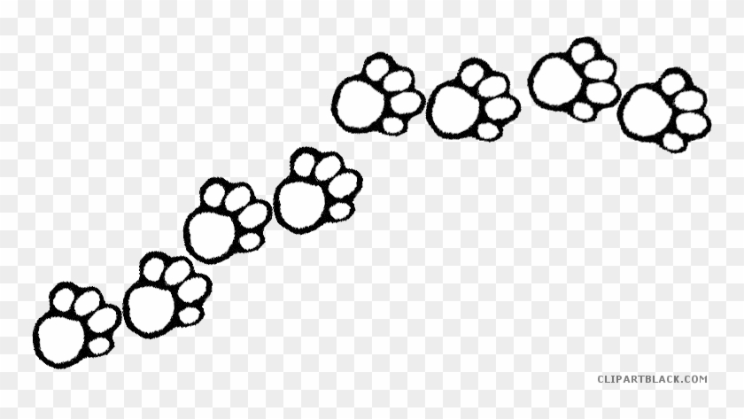 Clip Library Download Bulldog Clipart Black And White - Paw Prints Clipart Black And White - Png Download #3276918