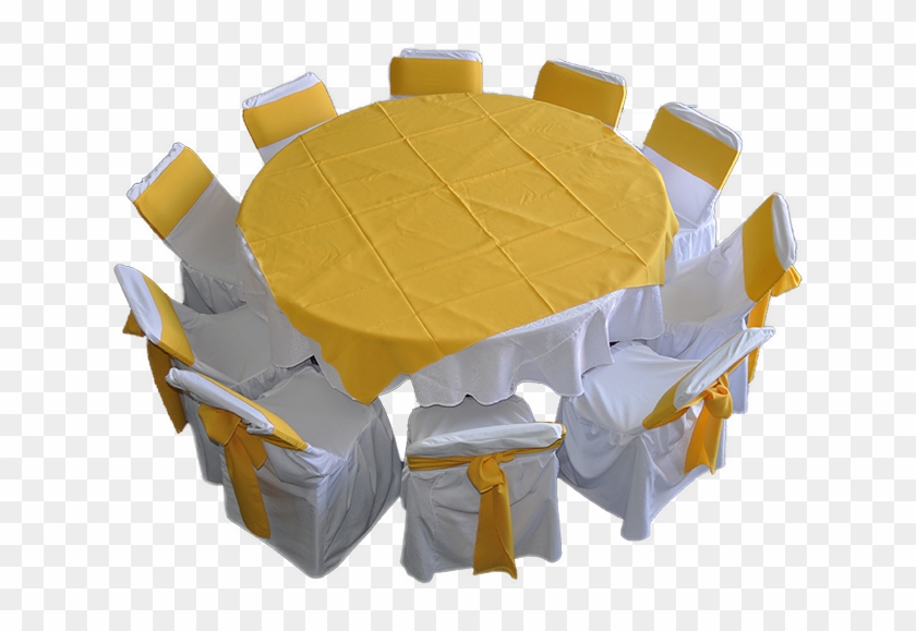 C/u Incluye - Mesas Con Manteles Amarillos Clipart