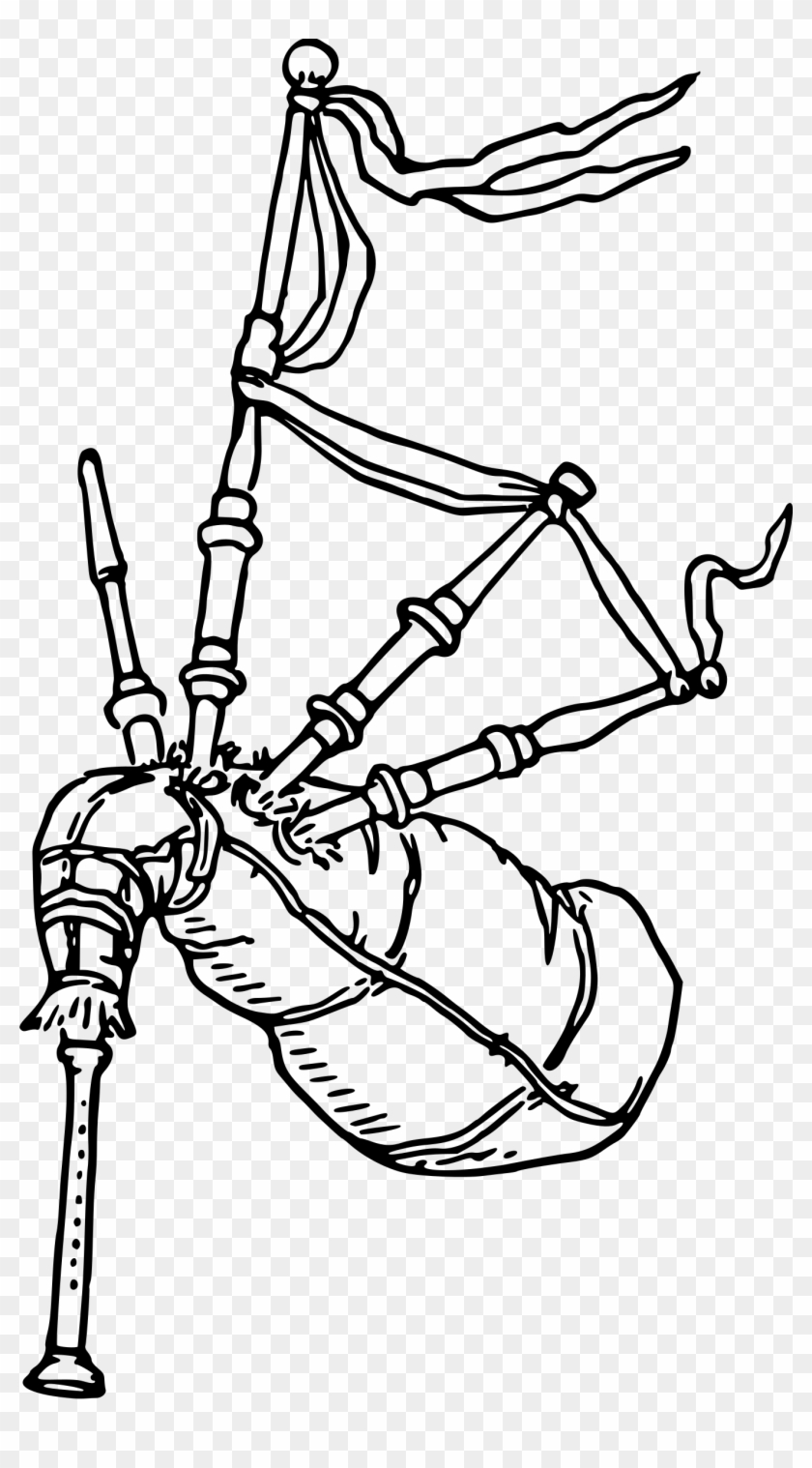 Bagpipe Clipart - Bagpipes Clip Art Black And White - Png Download
