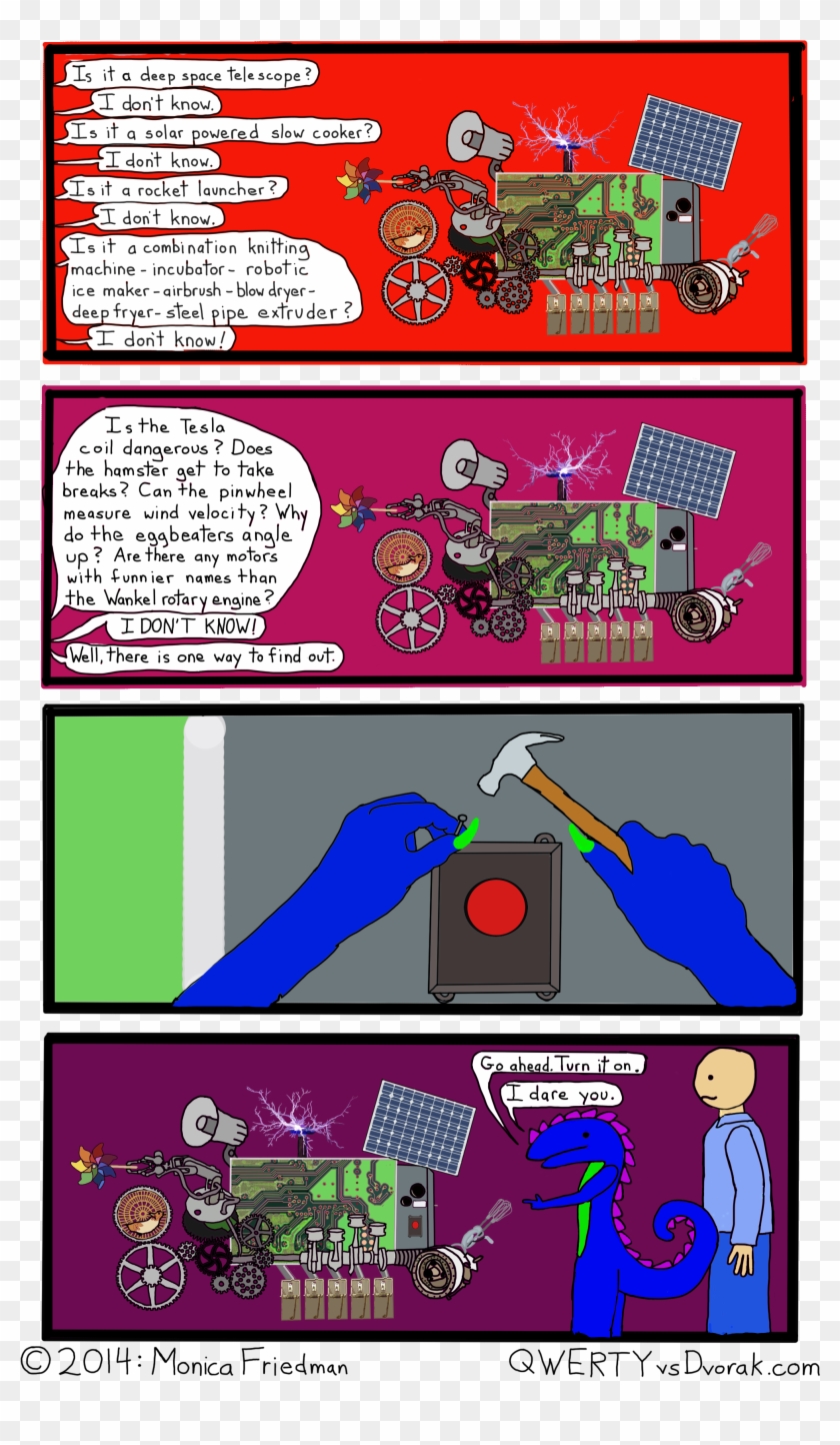 Big Red Button Means It's Serious - Cartoon Clipart