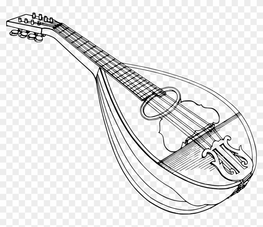 Get Notified Of Exclusive Freebies - Mandolin Clipart Black And White - Png Download #3280181