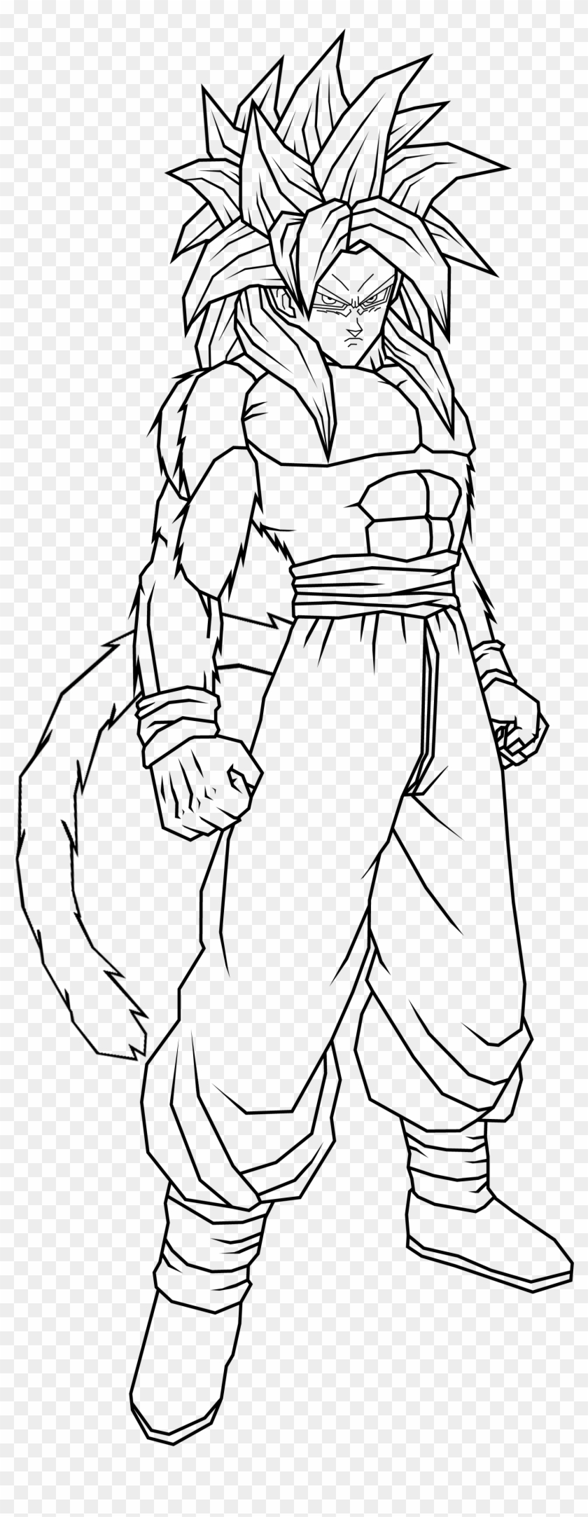 Goku Super Saiyan 4 Coloring Pictures - Goku Fase 4 Para Dibujar Clipart #3282615
