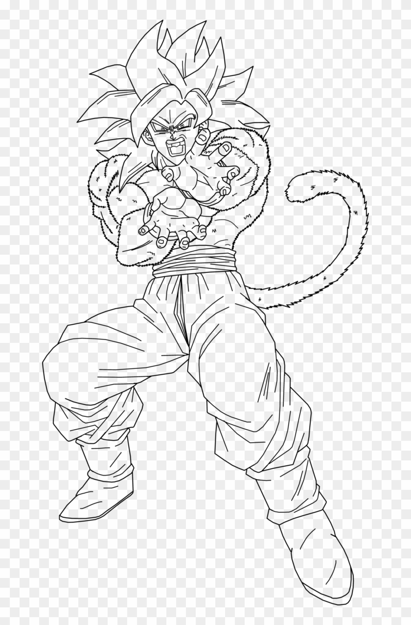 Super Saiyan At - Goku Super Saiyan 4 Drawing Clipart