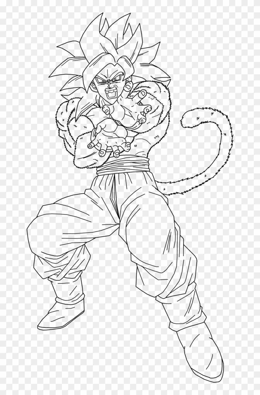 Super Saiyan At - Goku Super Saiyan 4 Drawing Clipart #3282759