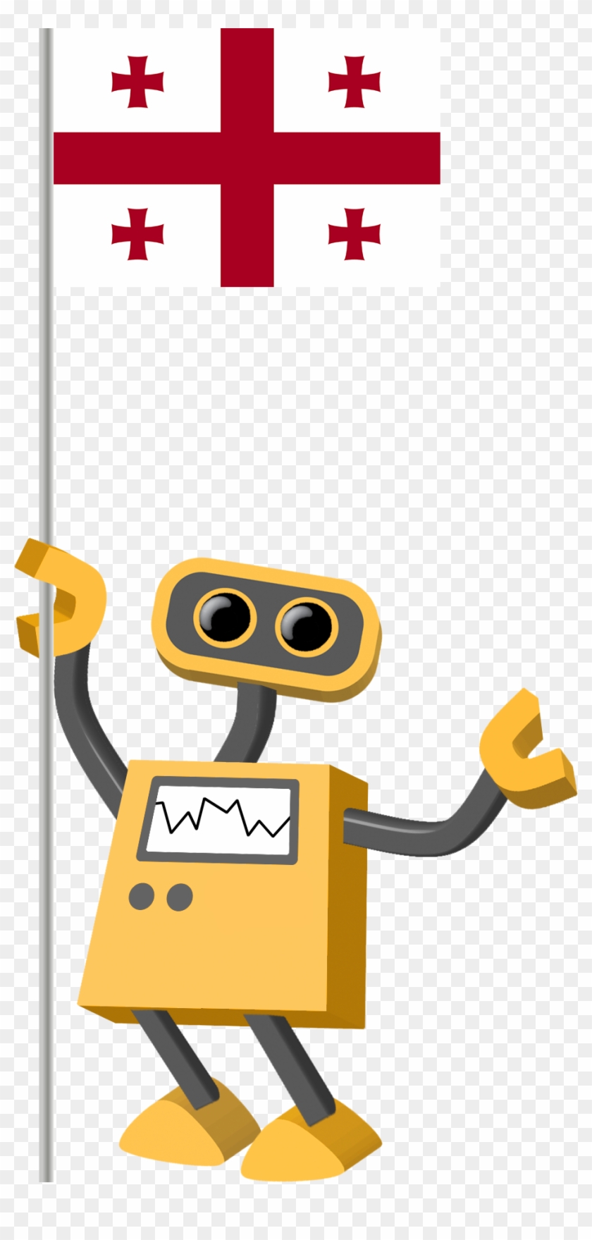 Flag Bot, Georgia - China Presentation Background Clipart #3283459