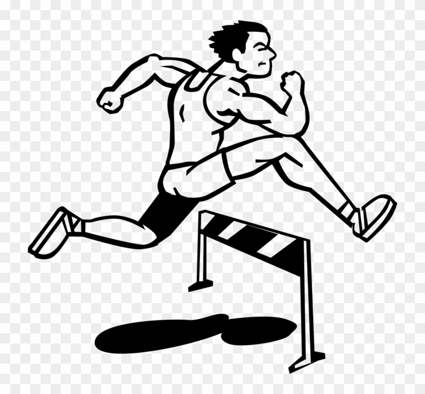 Track Meet Runs Hurdles - Hürdenlauf Clipart - Png Download