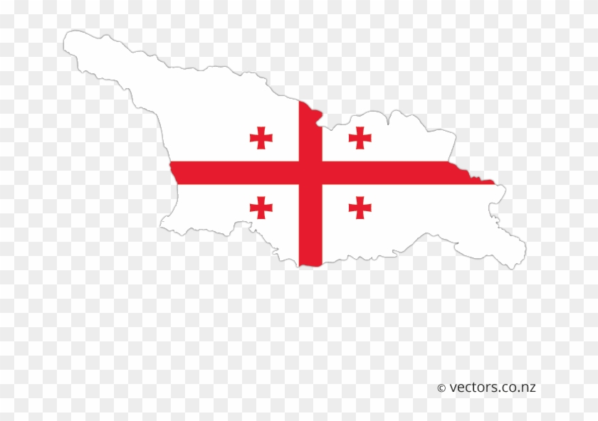 Flag Vector Map Of Georgia - Georgia Clipart