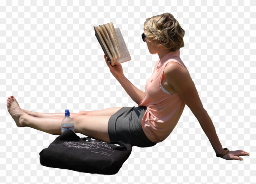 Woman Laying In Sun Reading Book Source - People Read Book Png Clipart #3284117