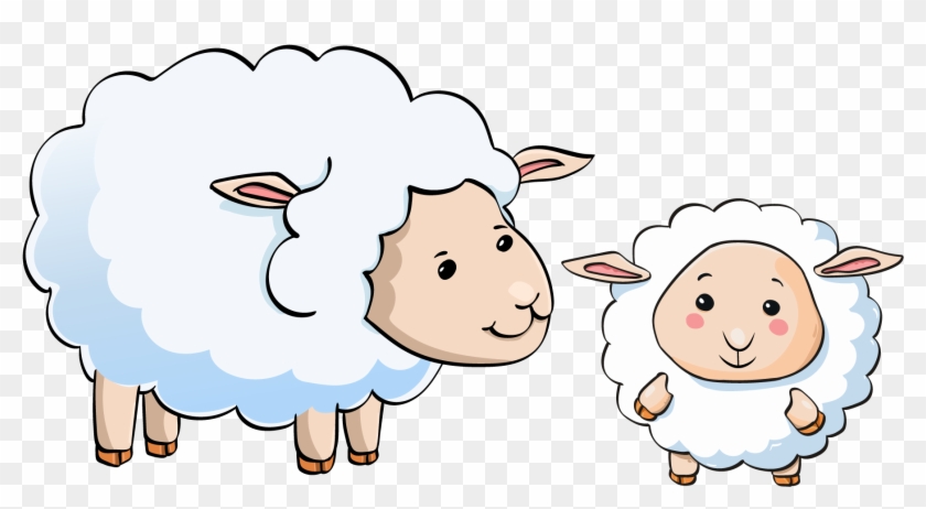 Clip Art Library Download And Mother Free Stock Cartoon - Sheep And Lamb Cartoon - Png Download