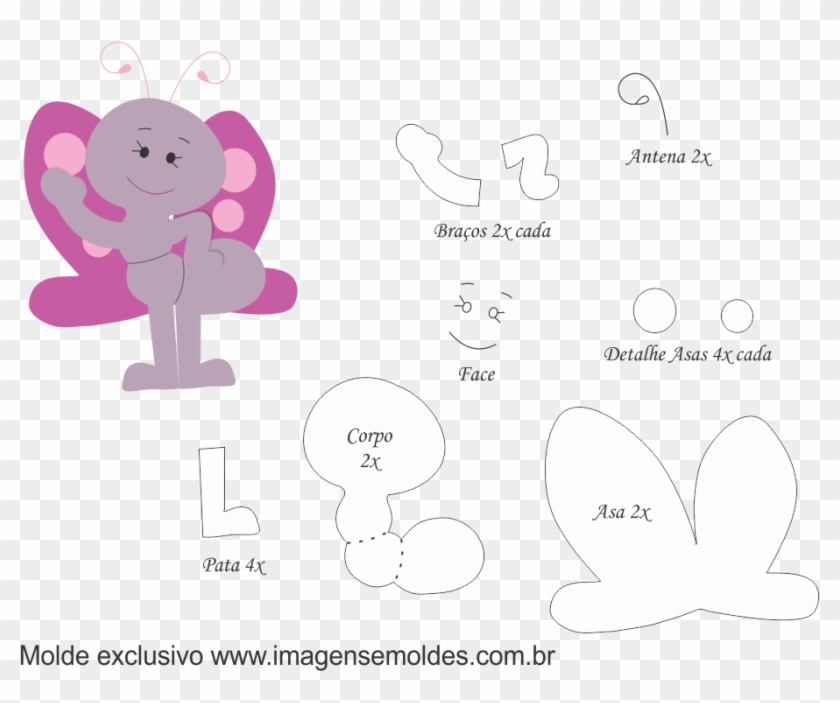 Molde Da Borboleta Da Galinha Pintadinha Clipart