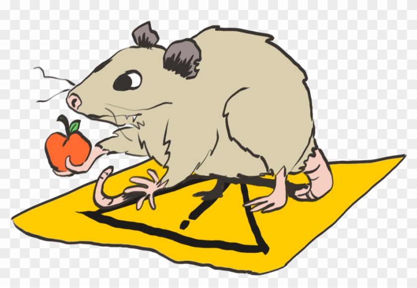 The Caution Possum Doesn't Quite Get It, But He's Trying - Mouse Clipart