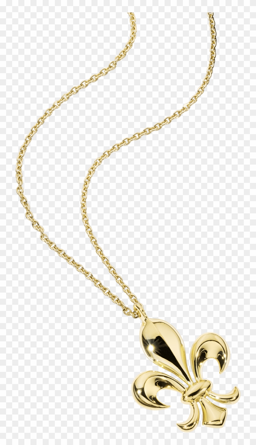 Lys Royal Pendant, Yellow Gold - Chaîne Fleur De Lys Clipart