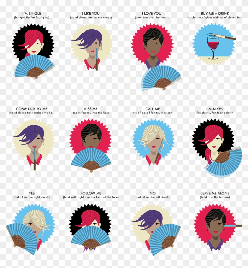 Fine Folded Co Language - Langage De L Éventail Clipart