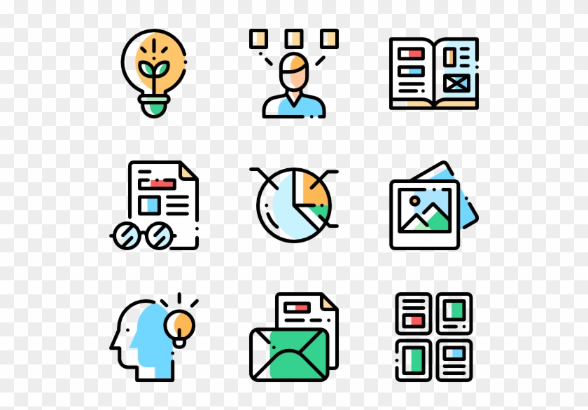 Editorial Design - Line Icon Color Clipart #3289281