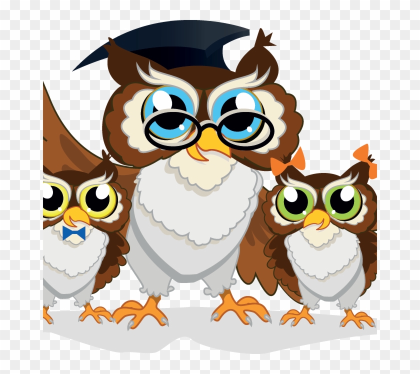 Cartoon Owl School Background Vector - Estudante Desenho Png Clipart #3289899