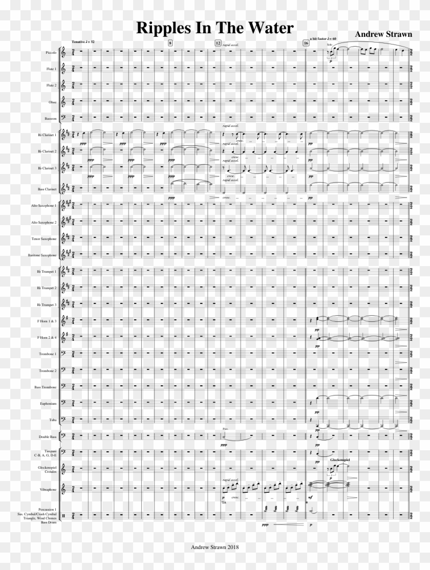 Ripples In The Water Sheet Music For Flute, Clarinet, - Kop Surat Fmipa Unnes Clipart